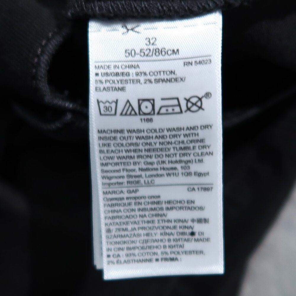 Gap Jeans Womens 32x30 Black 1969 Straight Medium Rise Dark Wash Stretch Goth - Picture 13 of 14